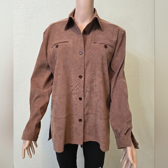 VTG First Option Blown Button Up Long Sleeve Shirt Blouse Women's  Small - Picture 1 of 9